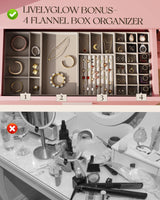 LIVELYGLOW Vanity with Lights, Makeup Vanity with Mirror, 3 Lighting Modes, for Bedroom, Pink LIVELYGLOW