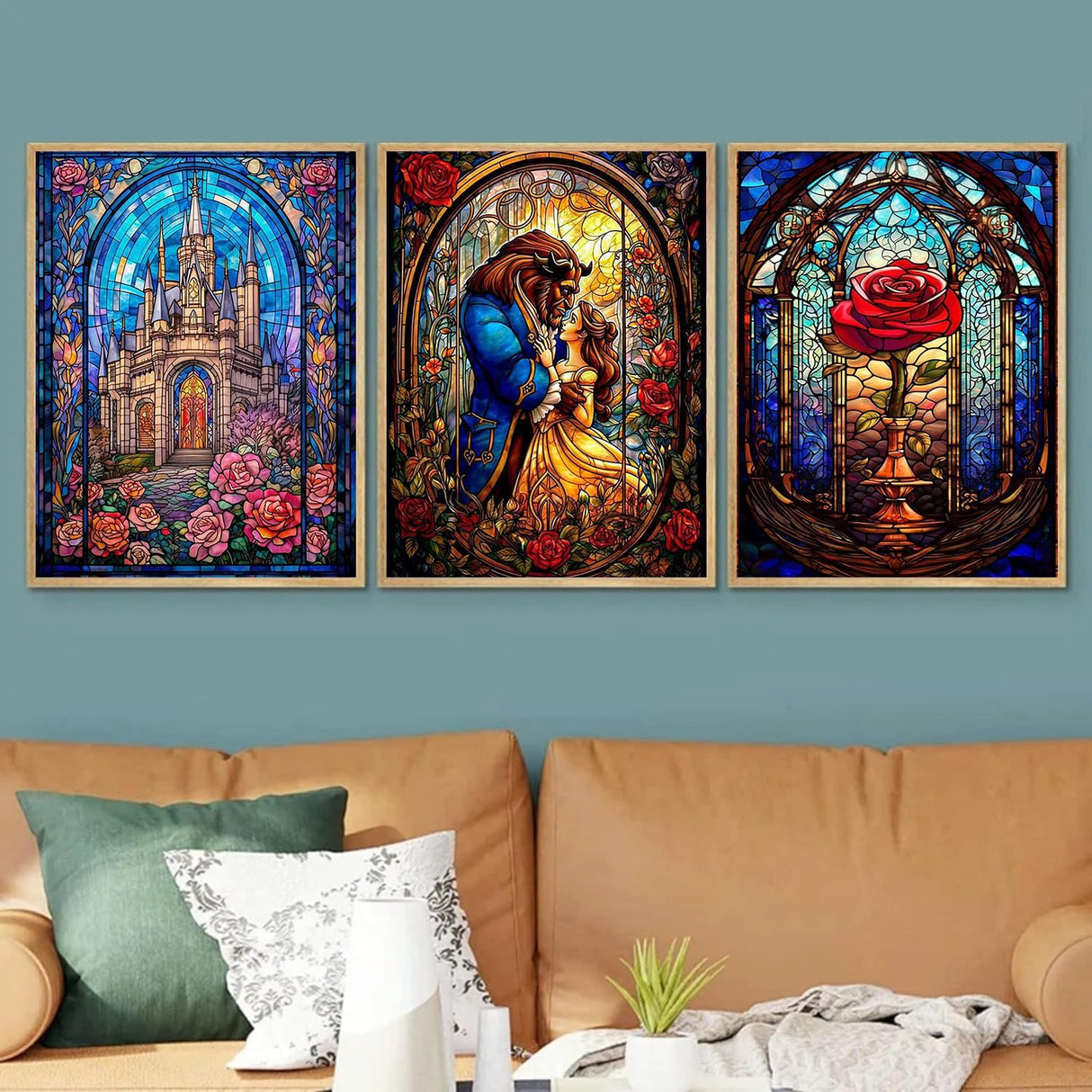 VeGuude Diamond Art Kits for Adults - 3 Pack Cartoon Diamond Painting for Beginners, Diamond Dots Round 5D Full Drill Paint with Diamonds Pictures Gem Art Painting Kits DIY Crafts Kits 12x16inch VeGuude