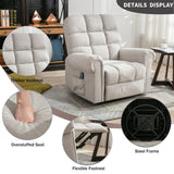 ANJ Oversized Rocker Recliner Chair with Massage and Heat, Manual Overstuffed Swivel Recliners for Big Man, Large Glider Rocking Reclining Chairs for Nursery, Living Room, Cream White ANJ