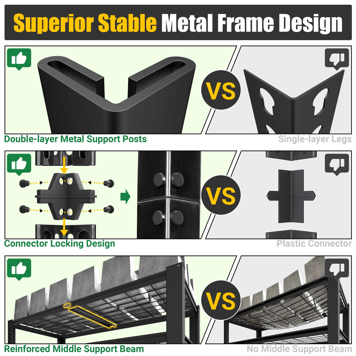 PrimeZone Heavy Duty Storage Shelves - 40" W X 20" D X 60" H Adjustable Garage Wire Shelving Unit, 4 Tier Industrial Metal Shelf Standing Utility Rack for Warehouse, Pantry, Basement, Black, 2 Pack PrimeZone
