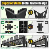 PrimeZone Heavy Duty Storage Shelves - 40" W X 20" D X 60" H Adjustable Garage Wire Shelving Unit, 4 Tier Industrial Metal Shelf Standing Utility Rack for Warehouse, Pantry, Basement, Black, 2 Pack PrimeZone