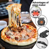 Upgrade Pizza Oven,12 Inch Electric Pizza Oven Indoor Portable,Stone Pizza Oven,1200W Portable Countertop Pizza Ovens with Viewing Window YIBAKE