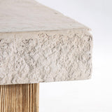 SUNBURY Outdoor Concrete Coffee Table, 20" W Patio Dining Table, Outdoor Table Square in Antique Beige Coffee Table for Patio, Garden, Backyard SUNBURY