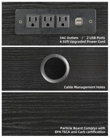 Vicodabo 55" Wall Mounted TV Cabinet with Power Outlet, Floating Wood Media Console for Audio, Video, Game Console, Modern Entertainment Center for Living Room & Bedroom, Black Vicodabo