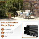 HAPPYGRILL Outdoor Swing Frame Heavy-Duty Metal Porch Swing Stand with Side Bars & 2 Rings, 660 lbs Weight Capacity, A-Frame Swing Frame for Garden, Backyard, Balcony HAPPYGRILL
