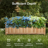 VIVOSUN 3.6 x 1.3Ft Wooden Raised Garden Bed, 43.5 x 16 x 14 Inches, Outdoor Wood Planter Box with Screwdriver and a Liner for Garden, Patio, Balcony, Backyard and Outdoors, 2Pcs VIVOSUN