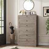 HOSTACK 6 Drawer Dresser for Bedroom, 52" Tall Dresser & Chest of Drawers, 29" W Wood Dresser Drawer Chest, Modern Vertical Dresser Storage Cabinet for Living Room, Entryway, Hallway HOSTACK