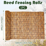 Barydat 1 Pcs 4 x 16.4 ft Bamboo Privacy Screen, Reed Fence Roller Patio Decorative Fences Reed Screen Curtain for Garden Backyard Patio Balconies Barydat