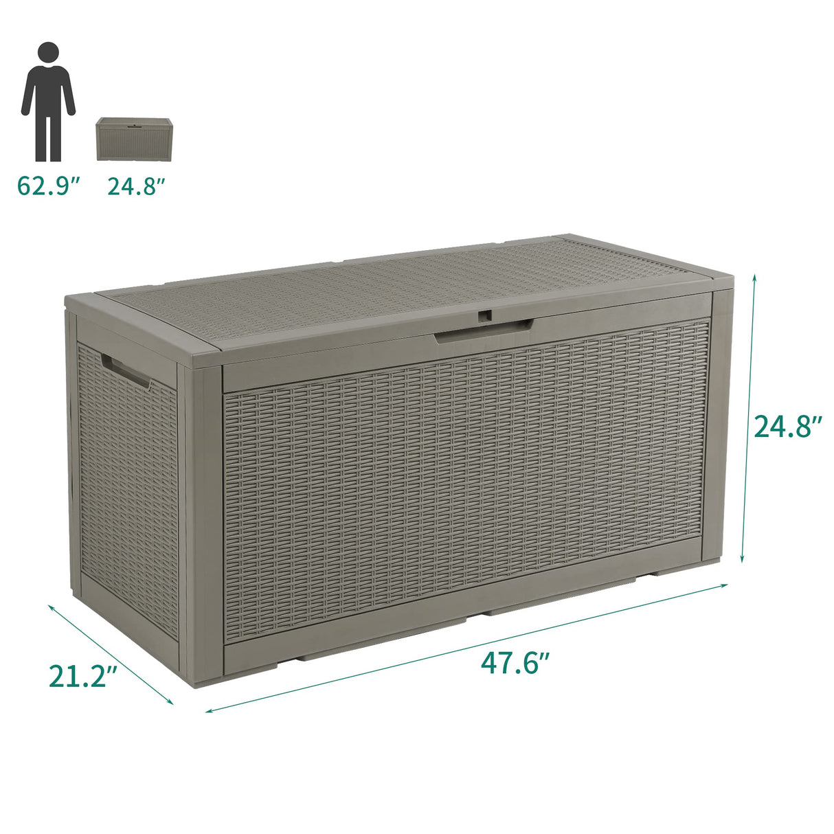 YITAHOME 100 Gallon Large Deck Box, Outdoor Resin Storage Boxes for Patio Furniture, Outdoor Cushions, Garden Tools, Water Resistant and Lockable YITAHOME