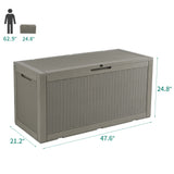 YITAHOME 100 Gallon Large Deck Box, Outdoor Resin Storage Boxes for Patio Furniture, Outdoor Cushions, Garden Tools, Water Resistant and Lockable YITAHOME