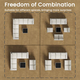 olimix 8 Piece Outdoor Patio Furniture Set, Outdoor Sectional Furniture, Rattan & Wicker Modern Modular Conversation Set Sofa Couch W/Water Resistant Washable Thick Cushions and Coffee Table, Beige olimix