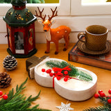 Conelist Wooden Dough Bowl Candles Christmas Candle Gifts Wooden Bowl Candle Farmhouse Bowl Candles for Wedding Birthday Christmas Gift Table Centerpiece Decor (Snowman, White) Conelist