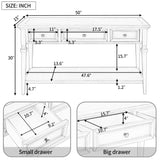 Merax Espresso Wood Farmhouse Entry Way Hallway Console Table with Drawers and Bottom Shelf Narrow Long Sideboard for Living Room Bedroom, Type 9 Merax