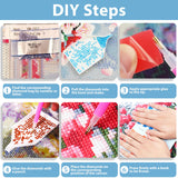 hkejoi Butterfly Diamond Art Kits for Adults, Butterfly Diamond Painting, 5D Round Full Drill Gem Art Kits DIY Crafts for Home Decor Gift 13.7''Wx13.7''L hkejoi