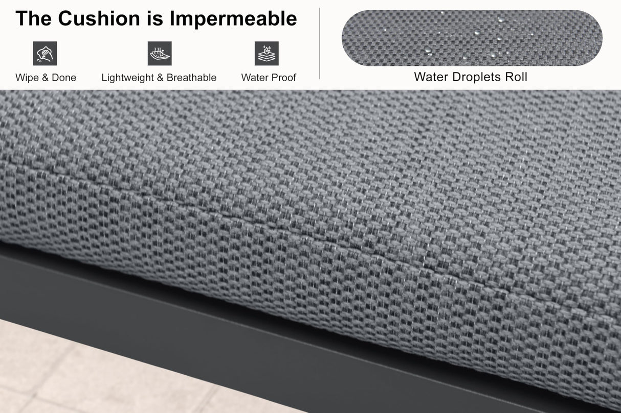 PURPLE LEAF 9 Pieces Outdoor Patio Dining Set Modern Large Weather-Resistant Table and Aluminum Chairs with Olefin Fabric Cushions for Family Dinners Indoor Decor Kitchen Grey PURPLE LEAF