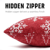 2 Pack Christmas Pillow Covers 18x18, Chenille Double-Sided Snowflake & Christmas Tree Decorative Throw Pillow Cases, Soft Farmhouse Holiday Cushion Covers for Sofa Couch Bed(Red,18x18) Auomily