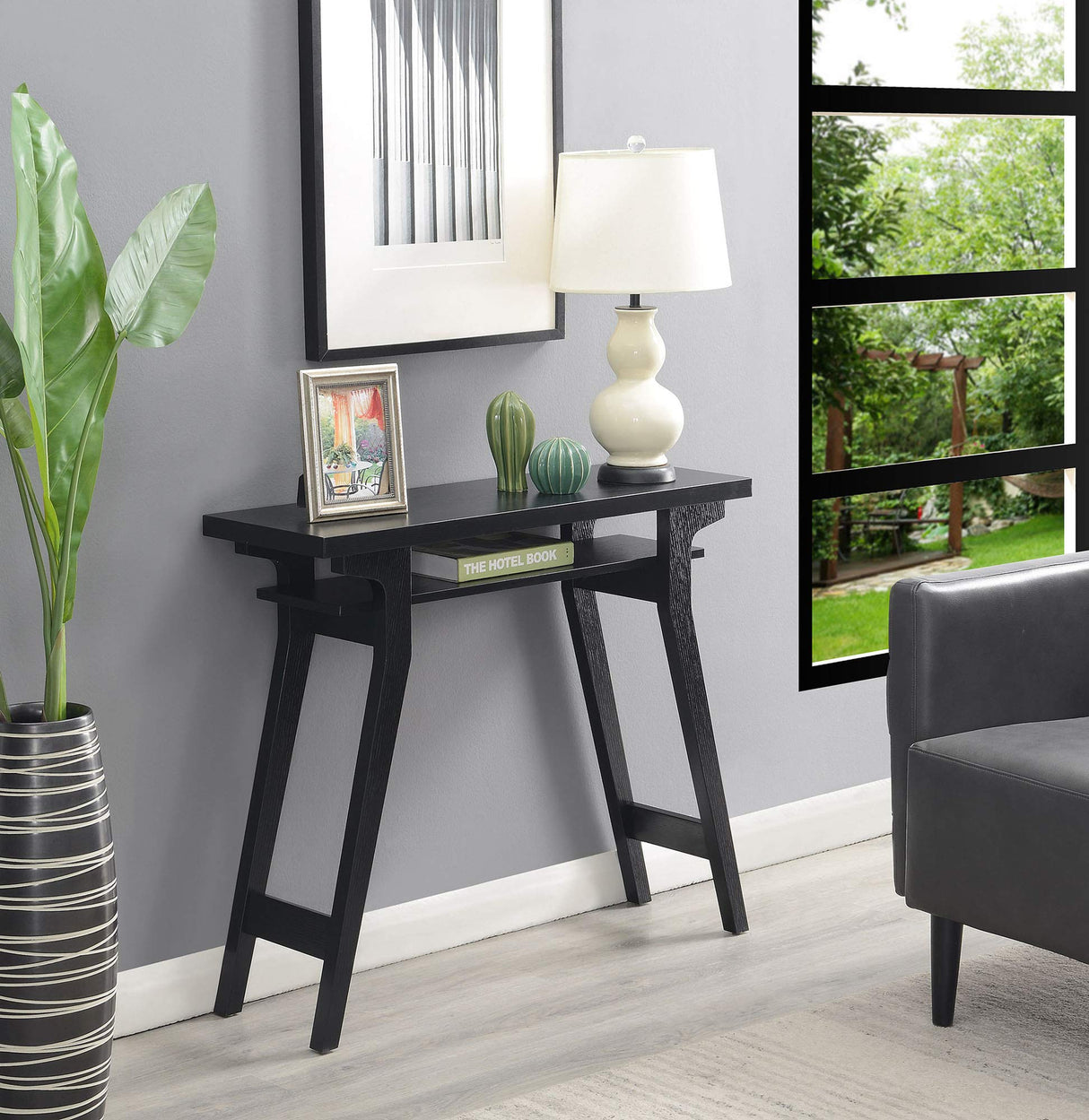 Convenience Concepts Newport Lynda Console Table, Black Convenience Concepts