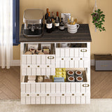 TVU Farmhouse 3 Drawer File Cabinet with Charging Station, Solid Lateral Filing Cabinet for Home Office, Office Organizer for Legal/Letter/A4/Folders File - Beside Desk Printer Stand TVU