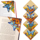 LINGFANG 4 Pcs Diamond Painting Bookmark, Diamond Art Kit for Adults, DIY Diamond Art Kits for Adults, Book Corner - Protecting Bookmark Craft Supplies Kits for Book Lovers (Sunflower Butterfly) LINGFANG