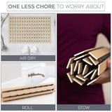 NativeSkins Faux Bamboo Bath Mat, Non-Slip Safety Lining, Bamboo Shower Mat, Waterproof, Quick-Drying, Mat for Spa, Sauna, Bamboo Mat, Teak Bath mat - Large 16.9 x 30.7 in NativeSkins