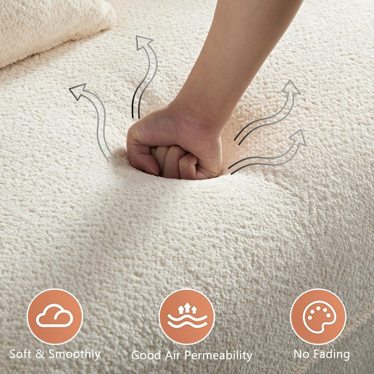 HAMORESPACE 110''Modern Curved Sectional Sofa, Bread Shape Design,Upholstery Boucle Sofa Couch with Pillows,Luxury Sofa Couch for Living Room (Beige) HAMORESPACE