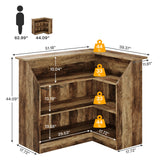 Tribesigns Reception Desk with Storage Shelves, L-Shaped Modern Front Desk, Reception Counter Table for Small Office, Salon, Checkout Office (Brown) Tribesigns