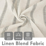 DriftAway Farmhouse Linen Blend Blackout Curtains 84 Inches Long for Bedroom Vertical Striped Printed Linen Curtains Thermal Insulated Lined Treatments for Living Room 2 Panels W52 x L84 Grey DriftAway