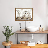 Farmhouse Bathroom Decor Wall Art, Framed Rustic Cotton Pictures Canvas Wall Decor Painting, Modern Country Relax Soak Unwind Sign Artwork Posters Prints for Bathroom 12x16In Dark Wood Frame fancynew