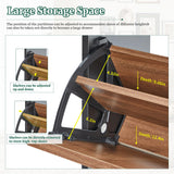 Fluted Shoe Cabinet Storage for Entryway,Slim Shoe Cabinet with 2 Flip Drawers, Narrow Shoes Rack Organizer (Walnut with Black, 2 Drawers) FurSch