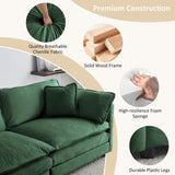 Tmsan 2 Piece Living Room Furniture Set, Green Chenille Deep Seat Loveseat and Sofa Set, Modern Luxury Sectional Cloud Couches for Apartment Office Tmsan