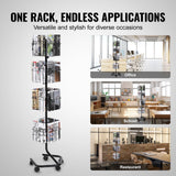 VEVOR Brochure Display Rack, 4-Tier 32 Pockets Rotating Magazine Literature Display Stand for Postcards, 360° Spinning Greeting Cards Rack with 5 Wheels (2 Lockable) for Shop Exhibitions Office VEVOR