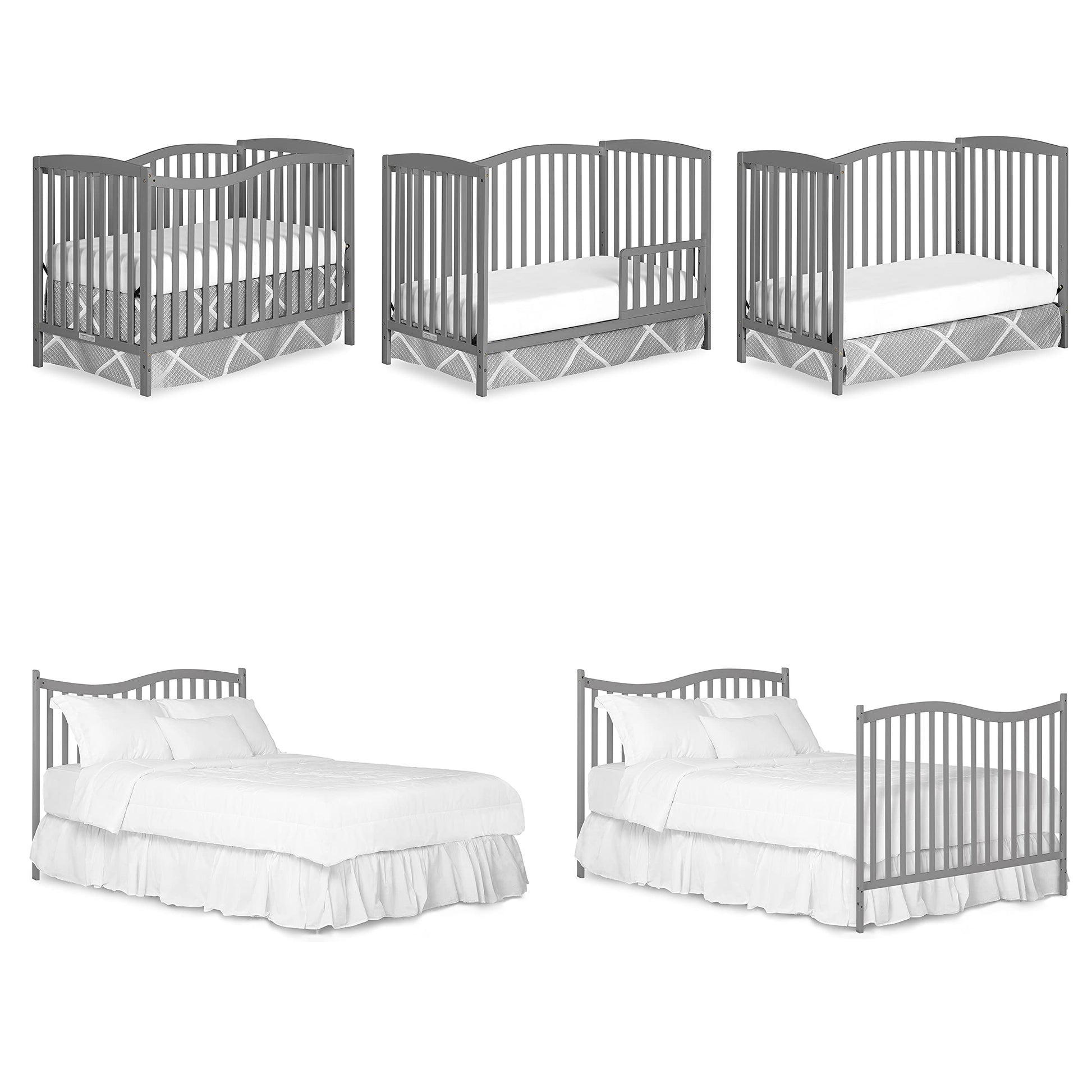 Dream On Me Nursery Essentials Bundle of Dream On Me Chelsea 5-in-1 Convertible Crib, Dream On Me Ashton Changing-Table, with a Dream On Me Twilight 5” 88 Coil Inner Spring Crib and Toddler M - WoodArtSupply