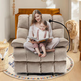 hzlagm Oversized Recliner Chairs for Adults 400LBS, Extra Wide Recliner, Manual Recliner Chair with Overstuffed Armrest and Backrest, Velvet Big and Tall Recliners for Living Room, Beige hzlagm