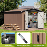 Metal Storage Shed,Outdoor Storage Building 10x12,Large Backyard Sheds with Lockable Doors,Waterproof Outside Storage Shed Sannwsg