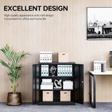 Metal Storage Cabinet with Doors and Shelves,Small Garage Storage Cabinet with Lock,Black Metal Cabinet with Locking Doors,Steel Cabinet,Lockable Storage Cabinet for Home,Office,Short Garage Cabinets SISESOL