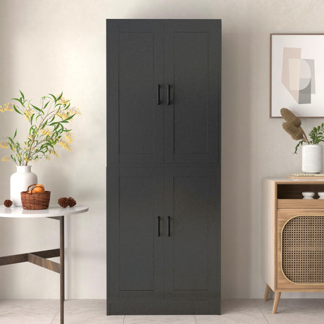 DIYART Black Kitchen Pantry Cabinet, 71" Tall Kitchen Pantry Storage Cabinet with Doors, Kitchen Pantry Hutch with Storage for Kitchen, Dining Room DIYART