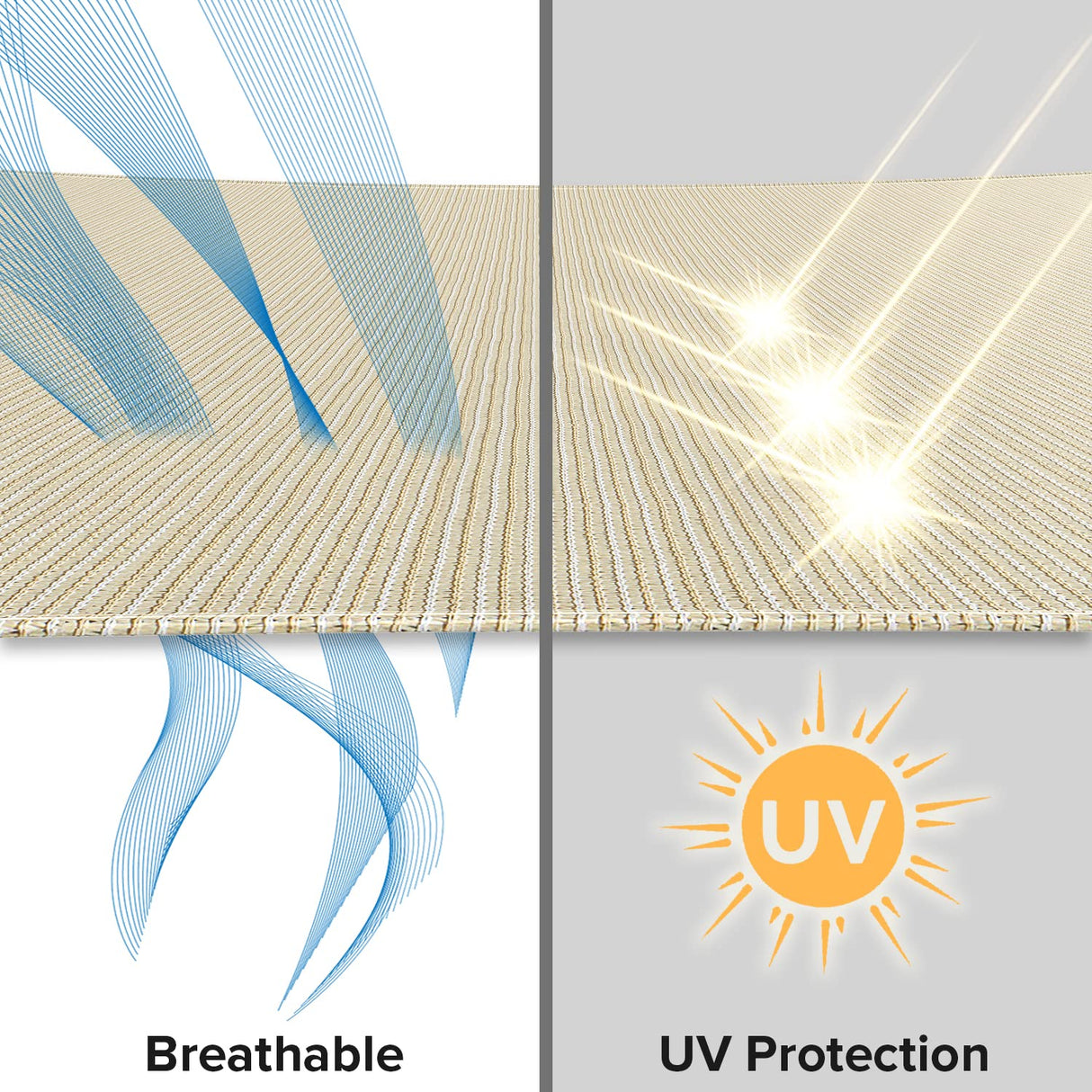 INFRANGE 10' x 15' Rectangle Sun Shade Sails Canopy UV Block for Patio Deck Pergola Yard Lawn Outdoor Activities (Beige) INFRANGE