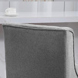 HOMCOM Counter Height Bar Stools Set of 2, 180 Degree Swivel Barstools, 27" Seat Height Bar Chairs with Solid Wood Footrests and Button Tufted Design, Gray HOMCOM