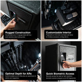 VAULTEK RS800i High Capacity Quick Access Biometric Rifle Safe with Modular Interior, ViSN Smart WiFi, Live Alerts, Auto-Open Door, & Anti-Theft Protection, Modular High Capacity Safe / ViSN RS800i VAULTEK