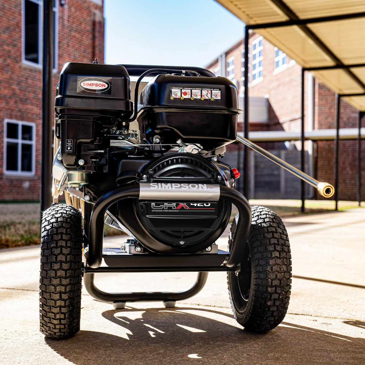 SIMPSON Cleaning PS60843 PowerShot 4400 PSI Gas Pressure Washer, 4.0 GPM, CRX 420cc Engine, Includes Spray Gun and Extension Wand, 5 QC Nozzle Tips, 3/8-inch x 50-foot Monster Hose, 49-State SIMPSON