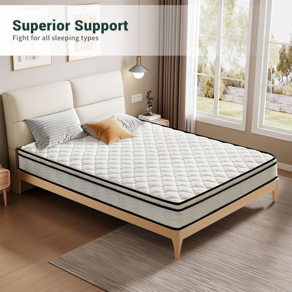 Twin Mattress, Hybrid Mattress 6 Inch, Twin Matress with Pocket Springs&Memory Foam Medium Firm Mattresses for Kids Adults, Breathable, Durable Support, Pressure Relief for Bedroom, RV Zyerch