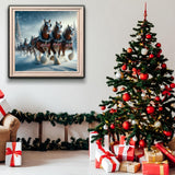 5D Christmas Diamond Painting Kits for Adults, Christmas Diamond Art Kits for Adults Beginner, DIY Full Drill Clydesdale Horse Winter Diamond Dot Gem Painting for Home Wall Decor 13.78x13.78inch BYGFHLYW