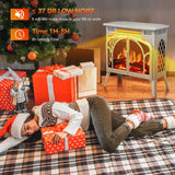 R.W.FLAME Electric Fireplace Heater 25" with Remote, Cathedral Stylish, Different Flame Effects and Log Set Colors, Adjustable Brightness and Heating Mode, Overheating Safe Design, Beige R.W.FLAME