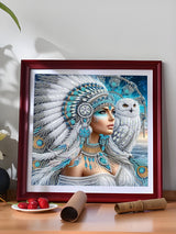 SuuTang Special Shape Diamond Art Kits for Adults Beginners, Native Indian 5D Diamond Painting Kits for Animals Owl, DIY Crystal Rhinestones Gem Art, Home Wall Decor Gift, 12x12in SuuTang