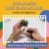 ChillFuzz Latch Hook Kits for Adults - Kids Crochet Kit for Beginners Arts and Craft Kit Moss Rug Coaster Green Latitude37N ChillFuzz