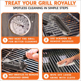 BBQ Grill Brush and Scraper 18" | Stainless Steel Cleaning Brush Accessories | Best for Weber Gas, Charcoal, Porcelain, Cast Iron, All Grilling Grates Grill Spark