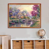 Jigsaw Puzzles for Adults 1000 Pieces Country House Puzzles Spring Landscape Puzzle Picturesque Bridge 1000 Piece Jigsaw Puzzle DIY Challenging Game Toys Gift CHengQiSM