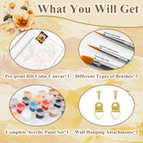 HMZephitiquc Bee Paint by Numbers Kit for Adults Beginners, Adult Paint by Number Kits on Canvas Bee, Easy DIY Craft Painting by Numbers Home Wall Decor 16x20 in HMZephitiquc