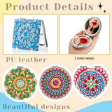 Marsui 4 Pcs Diamond Painting Compact Mirror DIY Painting Pocket Portable Folding Purse Mirror for Women Diamond Art Mom Gifts for Mother's Day Nurse Week Party Favors(Mandala) Marsui