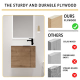 Malwee 22" Floating Bathroom Vanity with Sink, 22 Inch Single Sink Wall Mounted Bathroom Vanity, with 1 Door and White Ceramic Basin Sink Top (002-22) Malwee